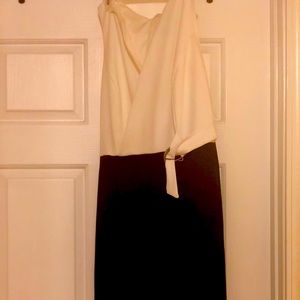 All in one navy-blue and white jumpsuit. Size 8